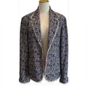 Talbots Monochrome Navy & White Tweed Jacket 16